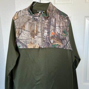 Under Armour Loose Realtree Camouflage Quarter Zip Pullover Jacket - 2XL - Green